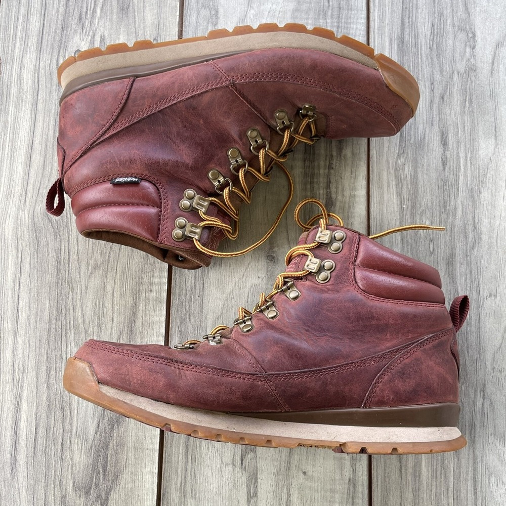 The North Face Back-To-Berkeley Hiking Boots Men 7.5 Red Redux Leather WP Lace - Picture 2 of 12